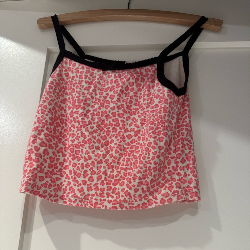 Brandy Melville Hot pink cheetah tank top